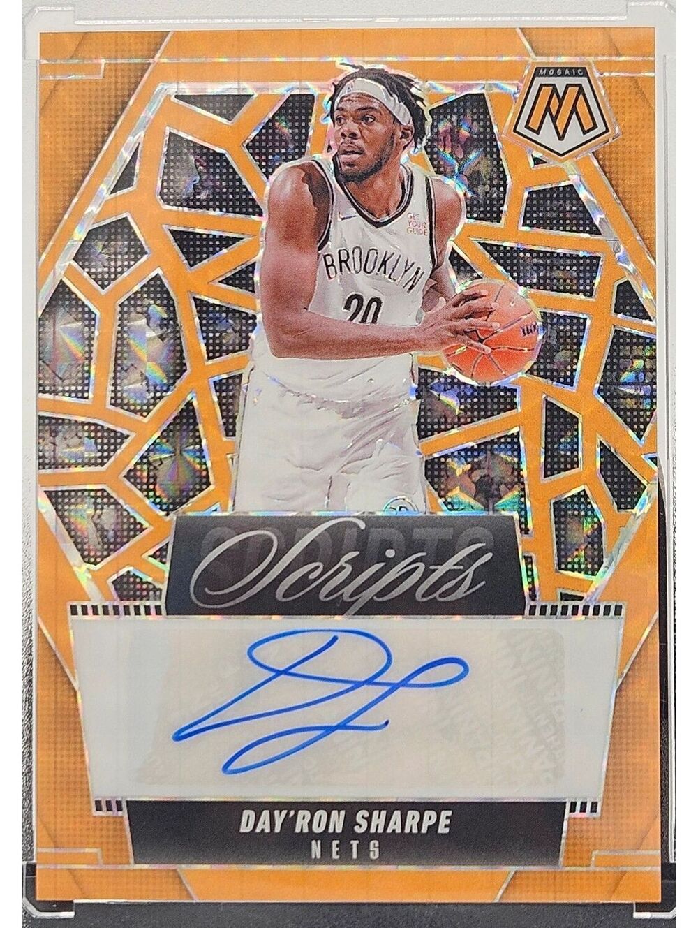 DayRon Sharpe Panini Mosaic Scripts Auto 19/25 Nets